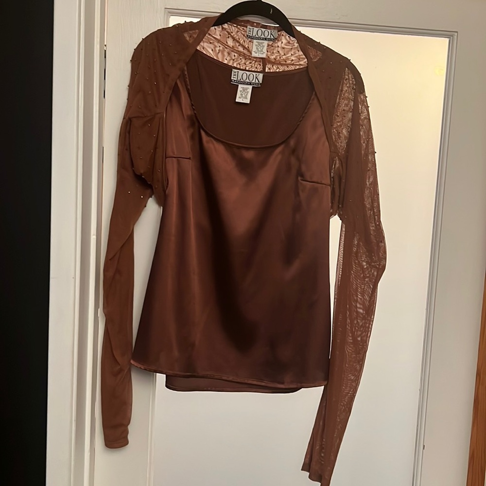 NEOT 3 Piece Randolph Duke Satin Tank and Shrug Set L